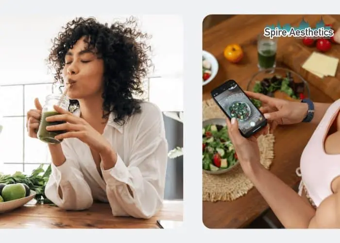 Image of woman looking into her diet and fat freezing Staines to improve her health