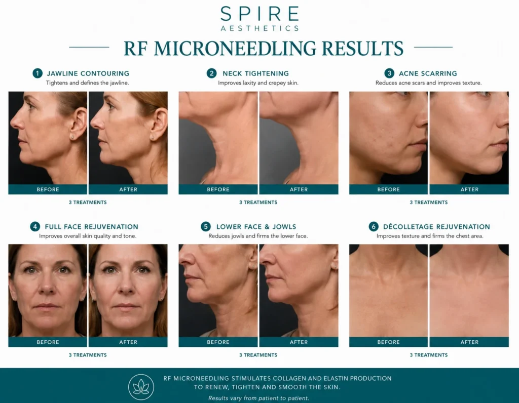 RF Microneedling Skin tightening Staines results