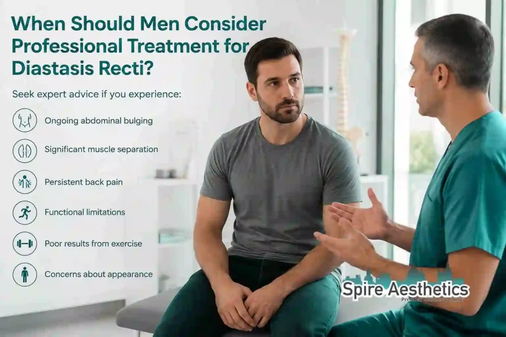 When Should Men Consider Professional Treatment for Diastasis Recti Staines?